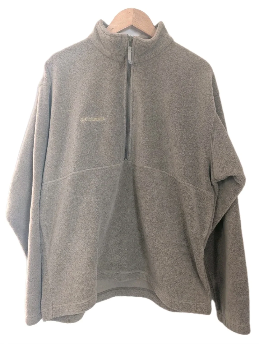 Columbia Beige 1/2 Zip Fleece Pullover Jacket Men's Large